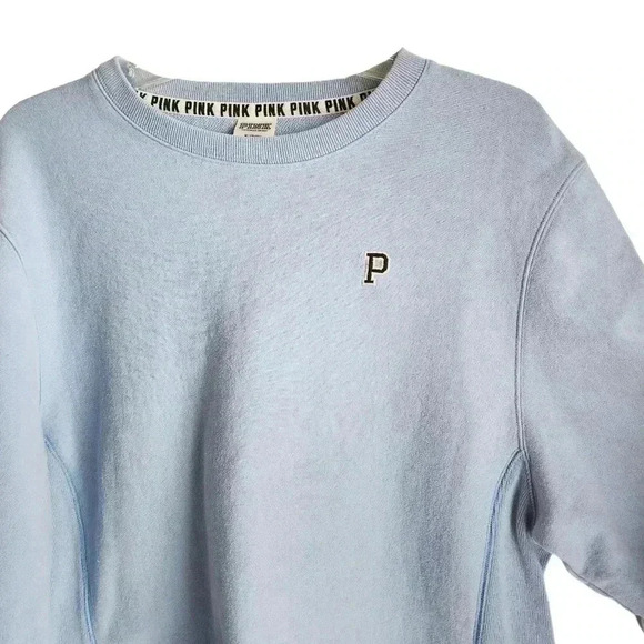 PINK Victoria’s Secret Sweatshirt M | Navy Pullover Crew Neck Embroidered P - Picture 6 of 14